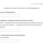 Wniosek do UDT o wydanie certyfikatu dla przedsiębiorców - F-gaz firmowy