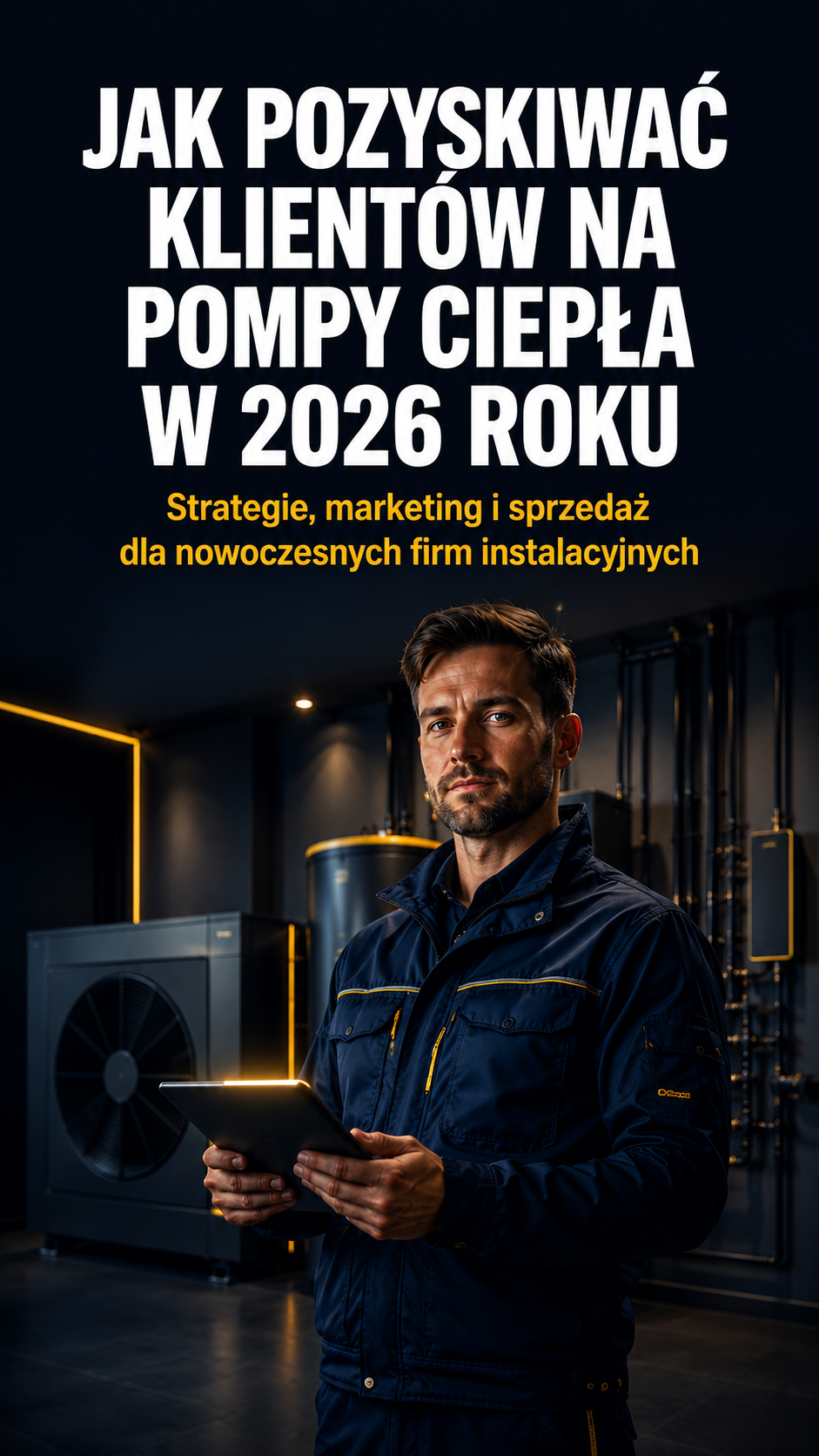 Okładka e-booka: Jak pozyskiwać klientów na pompy ciepła